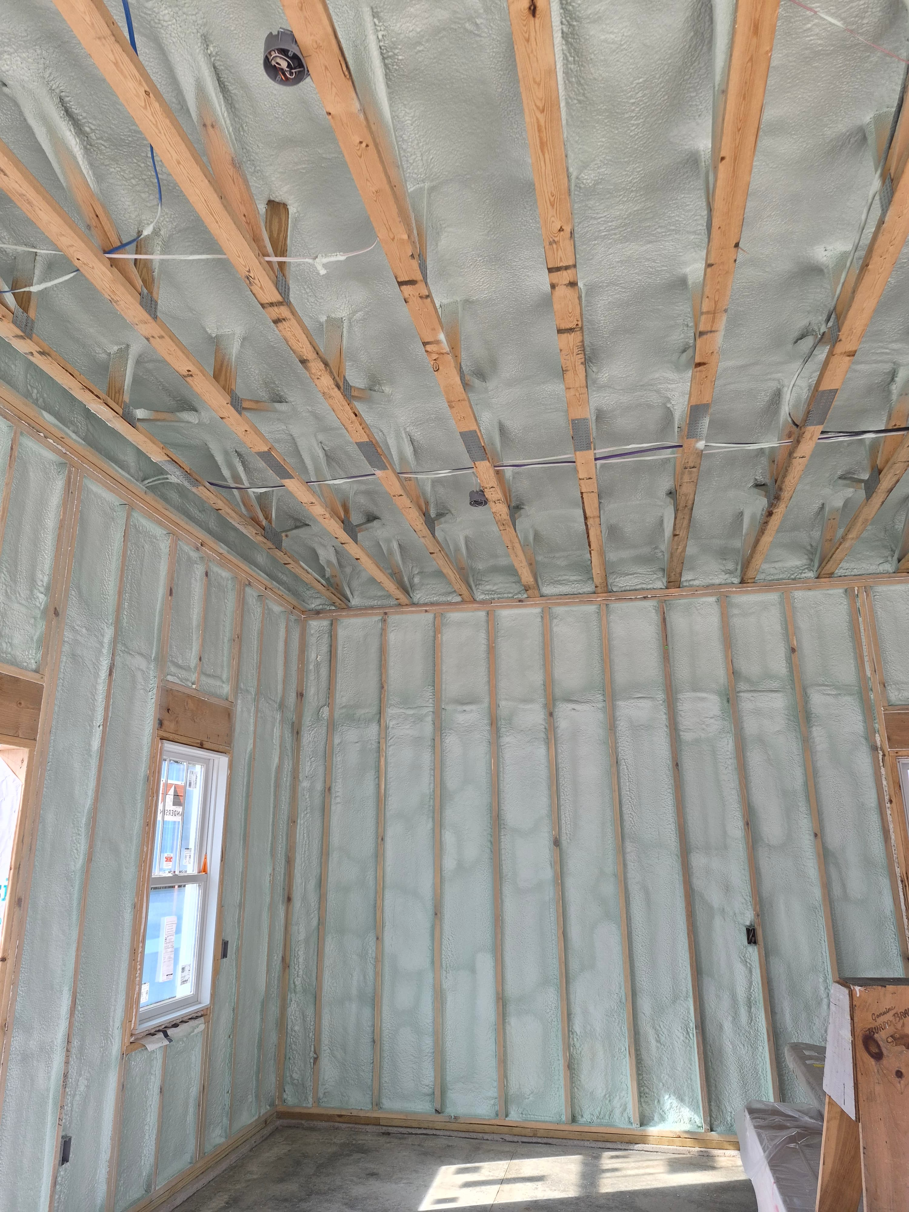 Attic floor spray foam