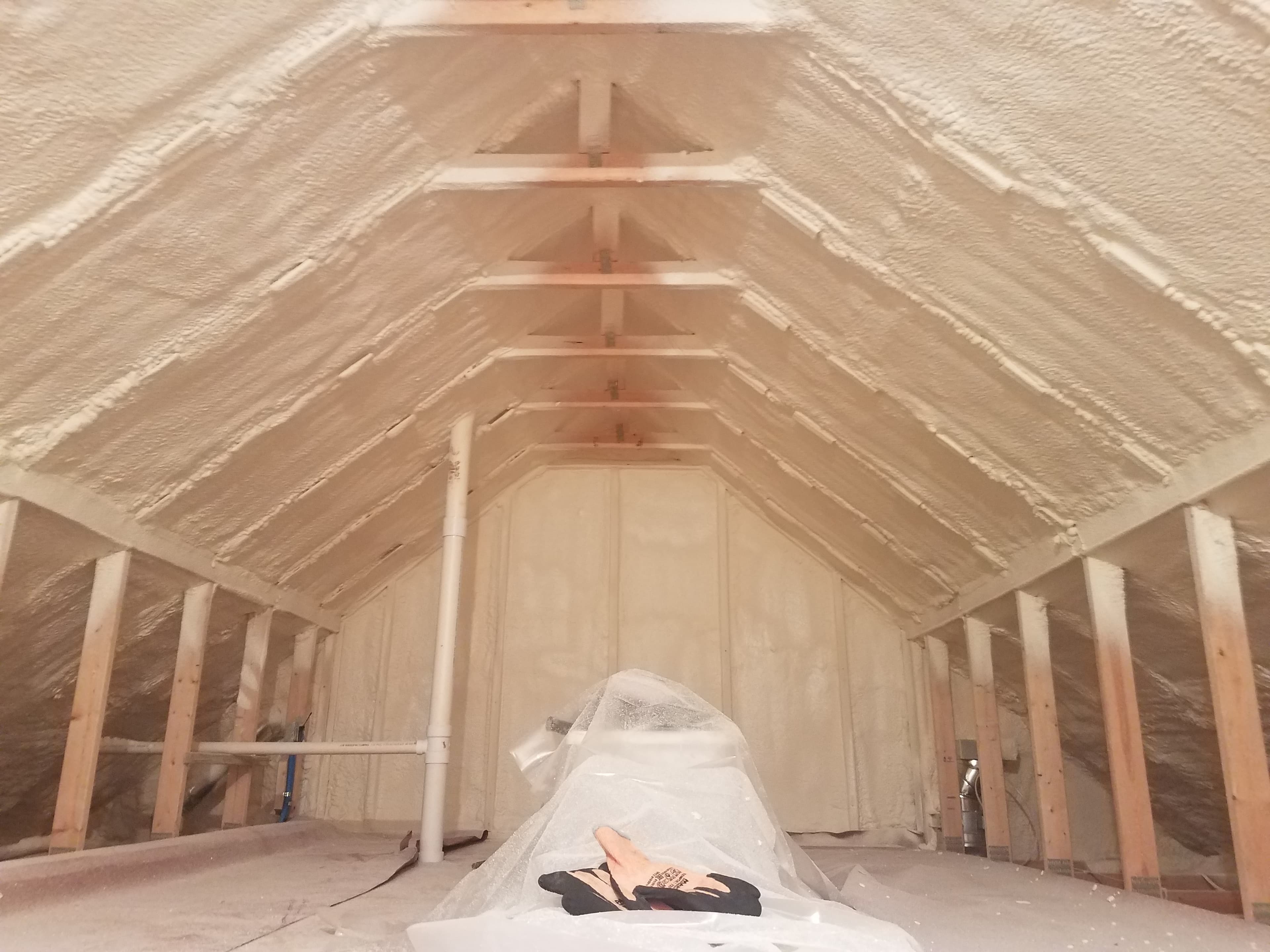 Attic roof-deck foam