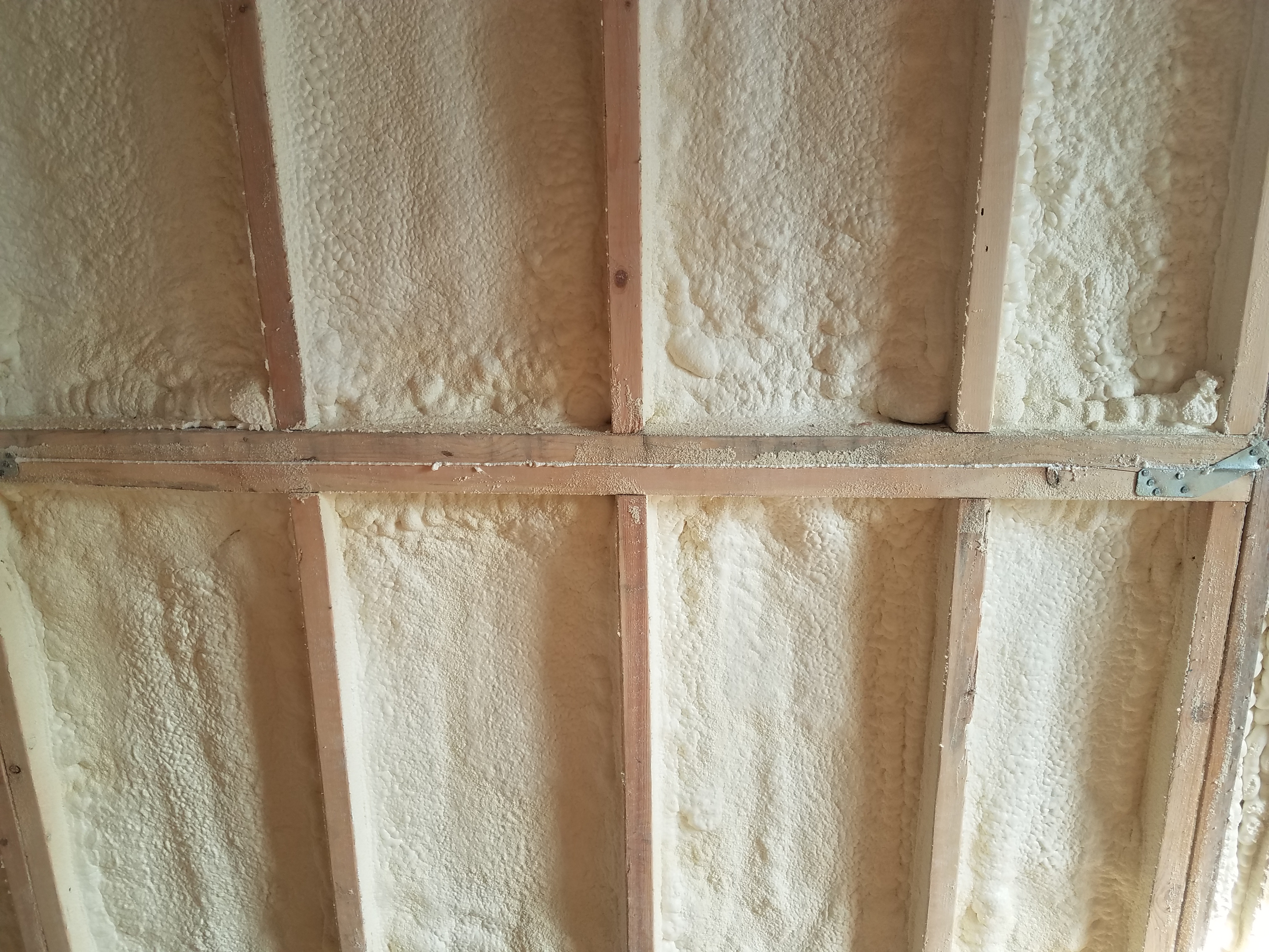 Completed spray foam insulation